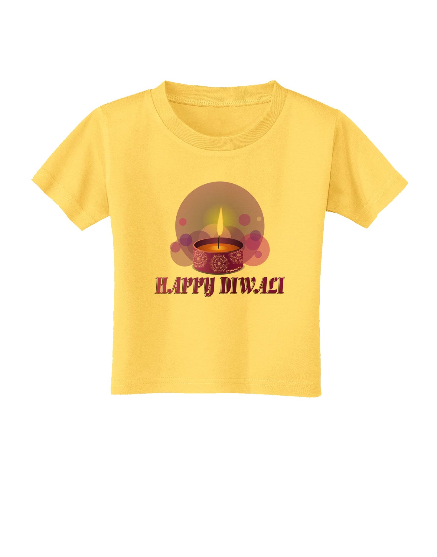 Happy Diwali Purple Candle Toddler T-Shirt by TooLoud-Toddler T-Shirt-TooLoud-Yellow-2T-Davson Sales
