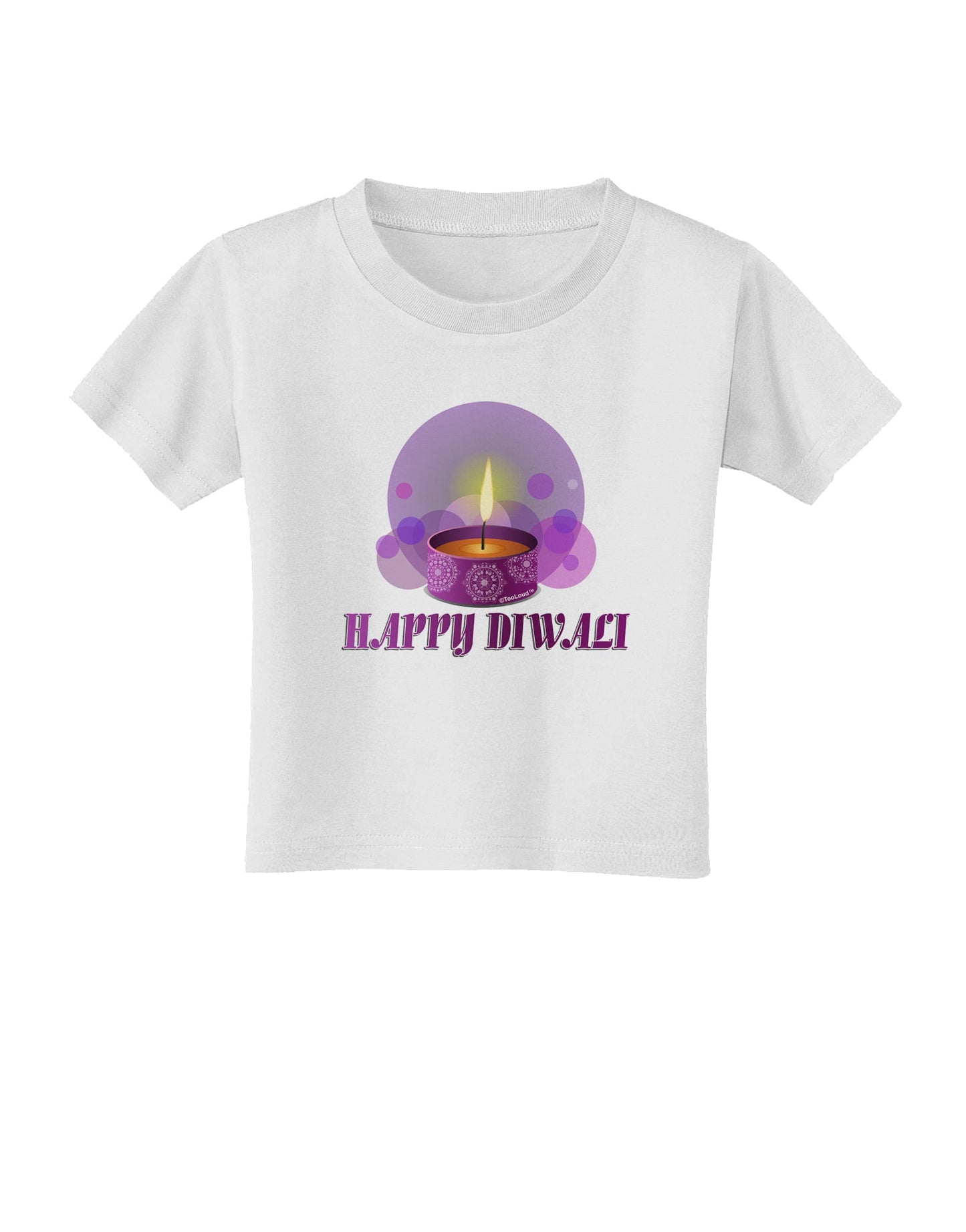 Happy Diwali Purple Candle Toddler T-Shirt by TooLoud-Toddler T-Shirt-TooLoud-White-2T-Davson Sales