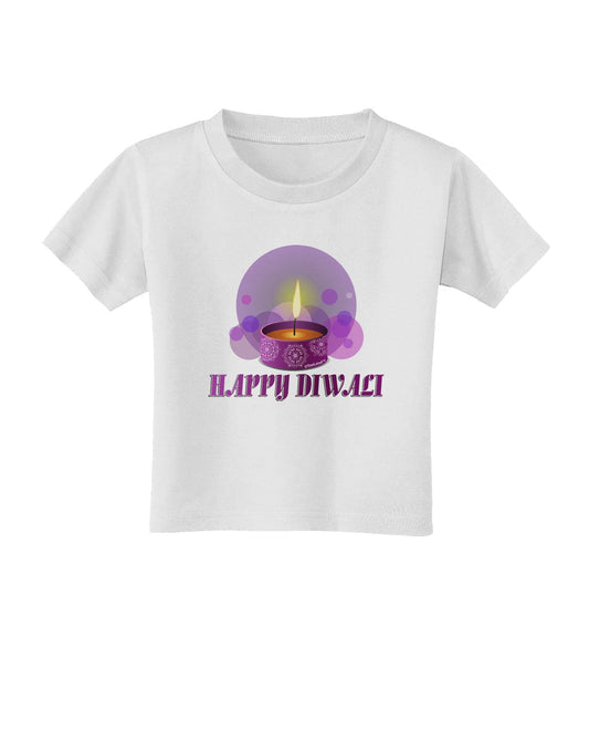 Happy Diwali Purple Candle Toddler T-Shirt by TooLoud-Toddler T-Shirt-TooLoud-White-2T-Davson Sales