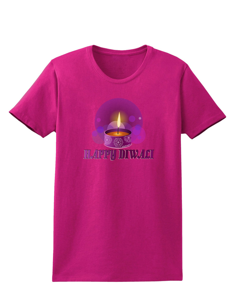 Happy Diwali Purple Candle Womens Dark T-Shirt by TooLoud-Womens T-Shirt-TooLoud-Black-X-Small-Davson Sales