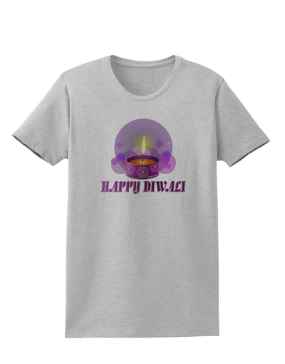 Happy Diwali Purple Candle Womens T-Shirt by TooLoud-Womens T-Shirt-TooLoud-AshGray-X-Small-Davson Sales