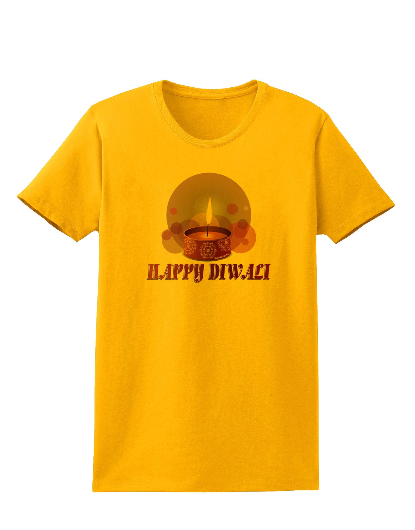 Happy Diwali Purple Candle Womens T-Shirt by TooLoud-Womens T-Shirt-TooLoud-Gold-X-Small-Davson Sales
