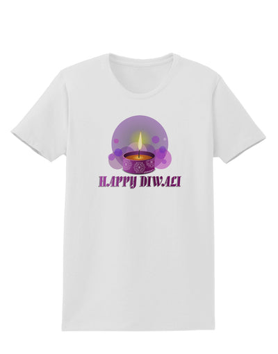 Happy Diwali Purple Candle Womens T-Shirt by TooLoud-Womens T-Shirt-TooLoud-White-X-Small-Davson Sales