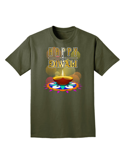 Happy Diwali - Rangoli and Diya Adult Dark T-Shirt-Mens T-Shirt-TooLoud-Military-Green-Small-Davson Sales