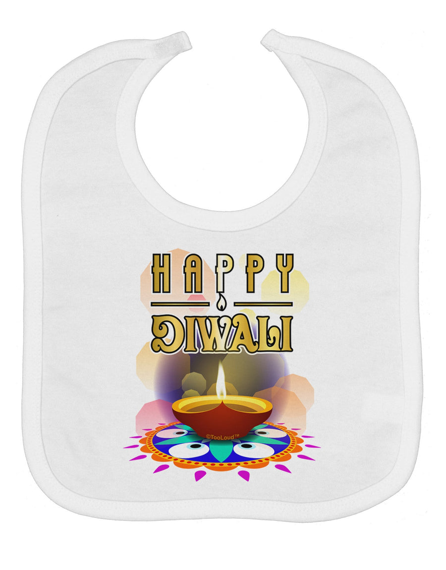 Happy Diwali - Rangoli and Diya Baby Bib by