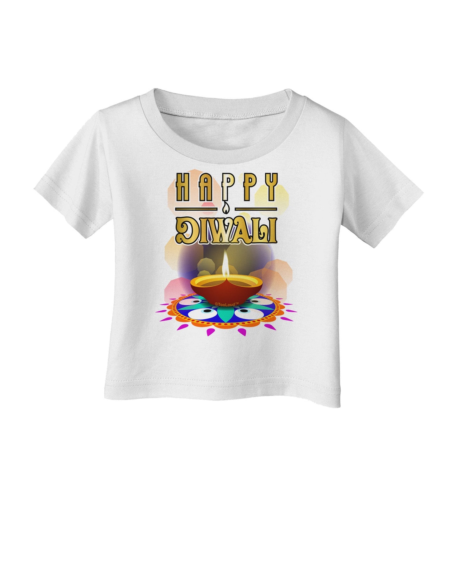 Happy Diwali - Rangoli and Diya Infant T-Shirt-Infant T-Shirt-TooLoud-White-06-Months-Davson Sales