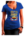 Happy Diwali - Rangoli and Diya Juniors V-Neck Dark T-Shirt-Womens V-Neck T-Shirts-TooLoud-Royal-Blue-Juniors Fitted Small-Davson Sales