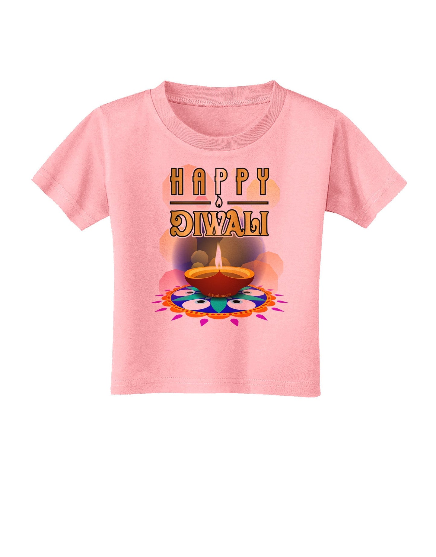 Happy Diwali - Rangoli and Diya Toddler T-Shirt-Toddler T-Shirt-TooLoud-Candy-Pink-2T-Davson Sales