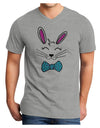 Happy Easter Bunny Face Adult V-Neck T-shirt-Mens T-Shirt-TooLoud-HeatherGray-Small-Davson Sales