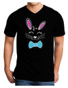 Happy Easter Bunny Face Adult V-Neck T-shirt-Mens T-Shirt-TooLoud-Black-Small-Davson Sales