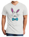 Happy Easter Bunny Face Adult V-Neck T-shirt White 4XL Tooloud