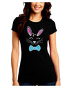 Happy Easter Bunny Face Juniors Petite T-Shirt-Womens T-Shirt-TooLoud-Black-Juniors Fitted Small-Davson Sales