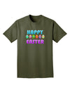 Happy Easter Decorated Eggs Adult Dark T-Shirt-Mens T-Shirt-TooLoud-Military-Green-Small-Davson Sales