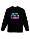 Happy Easter Decorated Eggs Adult Long Sleeve Dark T-Shirt-TooLoud-Black-Small-Davson Sales