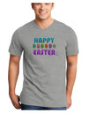 Happy Easter Decorated Eggs Adult V-Neck T-shirt-Mens V-Neck T-Shirt-TooLoud-HeatherGray-Small-Davson Sales