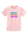 Happy Easter Decorated Eggs Childrens T-Shirt-Childrens T-Shirt-TooLoud-PalePink-X-Small-Davson Sales