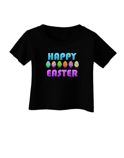 Happy Easter Decorated Eggs Infant T-Shirt Dark-Infant T-Shirt-TooLoud-Black-06-Months-Davson Sales