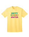 Happy Easter Decorated Eggs - Premium Adult T-Shirt for Festive Celebrations-Mens T-shirts-TooLoud-Yellow-Small-Davson Sales