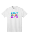 Happy Easter Decorated Eggs - Premium Adult T-Shirt for Festive Celebrations-Mens T-shirts-TooLoud-White-Small-Davson Sales