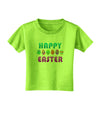 Happy Easter Decorated Eggs Toddler T-Shirt-Toddler T-Shirt-TooLoud-Lime-Green-2T-Davson Sales
