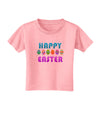 Happy Easter Decorated Eggs Toddler T-Shirt-Toddler T-Shirt-TooLoud-Candy-Pink-2T-Davson Sales