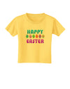 Happy Easter Decorated Eggs Toddler T-Shirt-Toddler T-Shirt-TooLoud-Yellow-2T-Davson Sales
