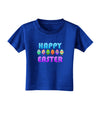 Happy Easter Decorated Eggs Toddler T-Shirt Dark-Toddler T-Shirt-TooLoud-Royal-Blue-2T-Davson Sales