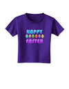 Happy Easter Decorated Eggs Toddler T-Shirt Dark-Toddler T-Shirt-TooLoud-Purple-2T-Davson Sales