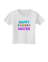 Happy Easter Decorated Eggs Toddler T-Shirt-Toddler T-Shirt-TooLoud-White-2T-Davson Sales