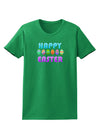 Happy Easter Decorated Eggs Womens Dark T-Shirt-TooLoud-Kelly-Green-X-Small-Davson Sales