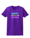 Happy Easter Decorated Eggs Womens Dark T-Shirt-TooLoud-Purple-X-Small-Davson Sales