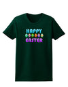 Happy Easter Decorated Eggs Womens Dark T-Shirt-TooLoud-Forest-Green-Small-Davson Sales