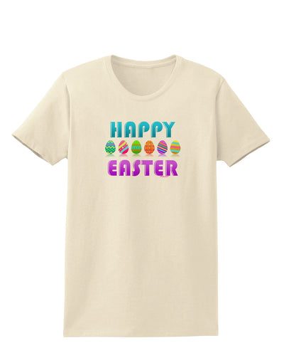 Happy Easter Decorated Eggs Womens T-Shirt-Womens T-Shirt-TooLoud-Natural-X-Small-Davson Sales