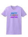 Happy Easter Decorated Eggs Womens T-Shirt-Womens T-Shirt-TooLoud-Lavender-X-Small-Davson Sales