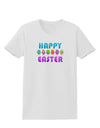 Happy Easter Decorated Eggs Womens T-Shirt-Womens T-Shirt-TooLoud-White-X-Small-Davson Sales