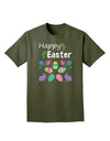 Happy Easter Design Adult Dark T-Shirt-Mens T-Shirt-TooLoud-Military-Green-Small-Davson Sales