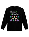 Happy Easter Design Adult Long Sleeve Dark T-Shirt-TooLoud-Black-Small-Davson Sales