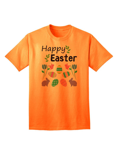 Happy Easter Design Adult T-Shirt: A Festive Addition to Your Spring Wardrobe-Mens T-shirts-TooLoud-Neon-Orange-Small-Davson Sales