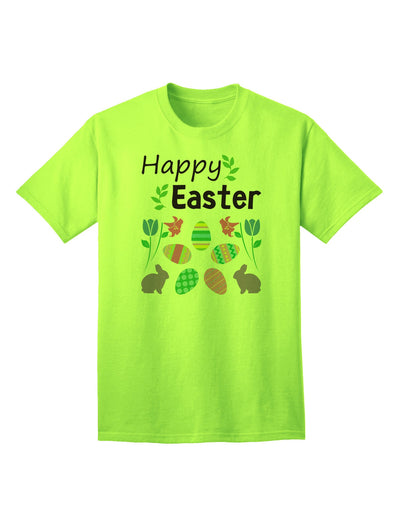 Happy Easter Design Adult T-Shirt: A Festive Addition to Your Spring Wardrobe-Mens T-shirts-TooLoud-Neon-Green-Small-Davson Sales