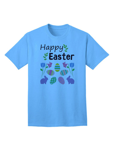 Happy Easter Design Adult T-Shirt: A Festive Addition to Your Spring Wardrobe-Mens T-shirts-TooLoud-Aquatic-Blue-Small-Davson Sales