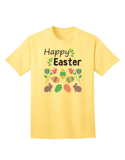 Happy Easter Design Adult T-Shirt: A Festive Addition to Your Spring Wardrobe-Mens T-shirts-TooLoud-Yellow-Small-Davson Sales