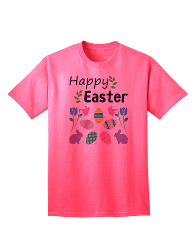 Happy Easter Design Adult T-Shirt: A Festive Addition to Your Spring Wardrobe-Mens T-shirts-TooLoud-Neon-Pink-Small-Davson Sales