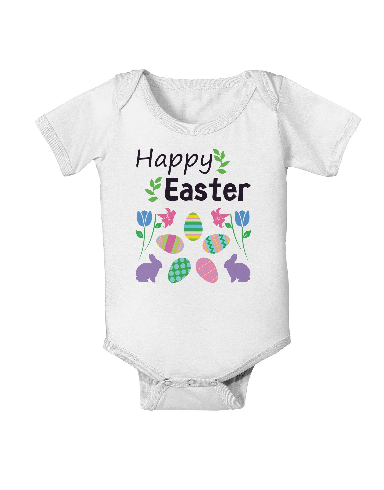 Happy Easter Design Baby Romper Bodysuit-Baby Romper-TooLoud-White-06-Months-Davson Sales