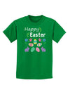 Happy Easter Design Childrens Dark T-Shirt-Childrens T-Shirt-TooLoud-Kelly-Green-X-Small-Davson Sales