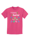 Happy Easter Design Childrens Dark T-Shirt-Childrens T-Shirt-TooLoud-Sangria-X-Small-Davson Sales