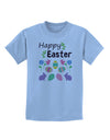 Happy Easter Design Childrens T-Shirt-Childrens T-Shirt-TooLoud-Light-Blue-X-Small-Davson Sales