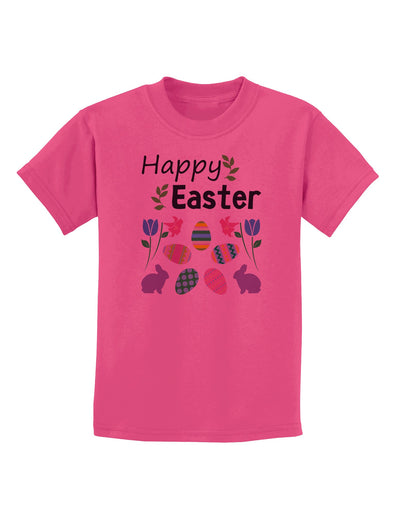 Happy Easter Design Childrens T-Shirt-Childrens T-Shirt-TooLoud-Sangria-X-Small-Davson Sales