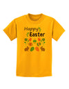 Happy Easter Design Childrens T-Shirt-Childrens T-Shirt-TooLoud-Gold-X-Small-Davson Sales
