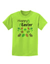Happy Easter Design Childrens T-Shirt-Childrens T-Shirt-TooLoud-Lime-Green-X-Small-Davson Sales