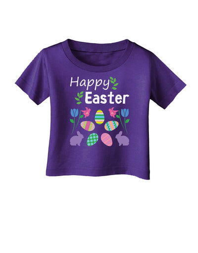 Happy Easter Design Infant T-Shirt Dark-Infant T-Shirt-TooLoud-Purple-06-Months-Davson Sales